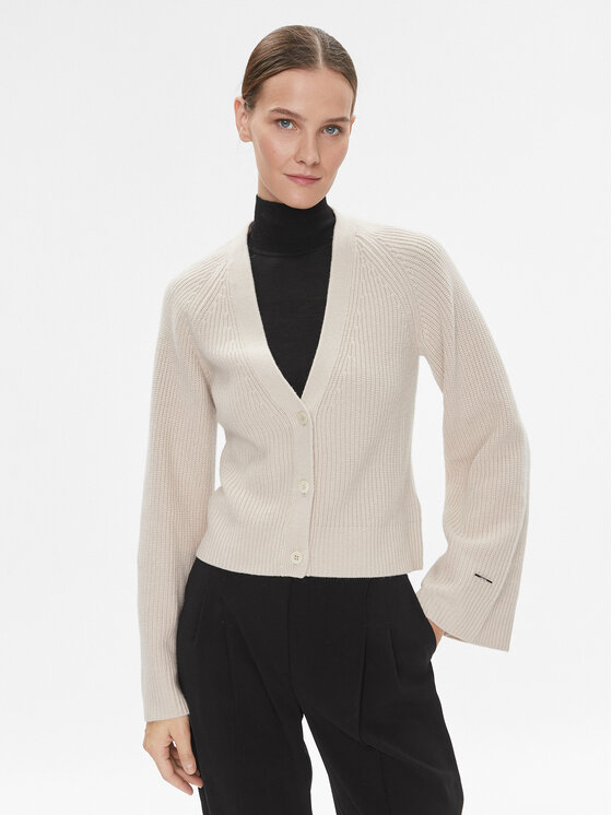 Calvin Klein Kardiganas · Smėlio · Regular Fit