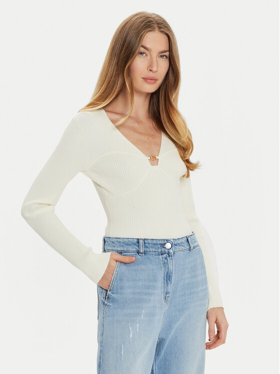 Kodas 20MAY TWINSET Megztinis · Écru · Slim Fit