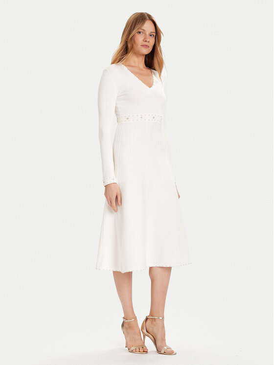 TWINSET Trikotažinė suknelė · Écru · Midi