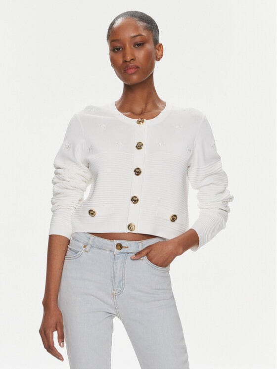 PINKO Kardiganas · Balta · Regular Fit