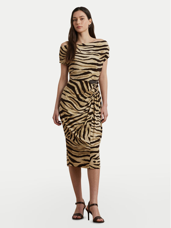 LAUREN RALPH LAUREN Kokteilinė suknelė · Smėlio · Midi