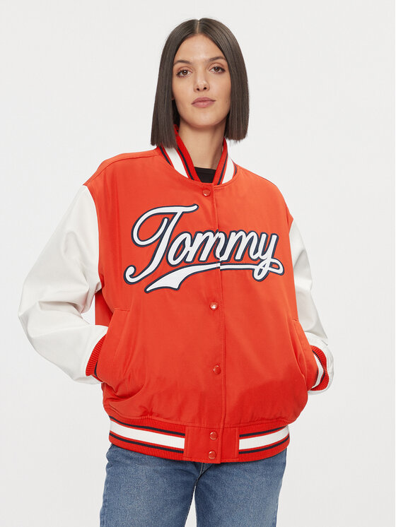 Tommy Jeans Bomber striukė · Raudona