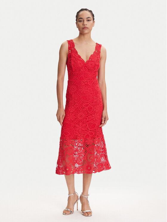 Guess Kokteilinė suknelė · Raudona · Midi
