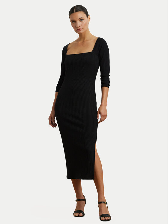 LAUREN RALPH LAUREN Trikotažinė suknelė · Juoda · Midi