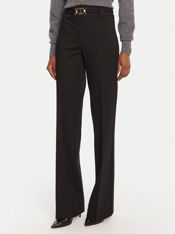 TWINSET Medžiaginės kelnės · Juoda · Regular Fit