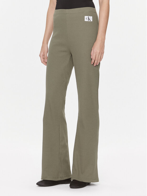 Calvin Klein Jeans Medžiaginės kelnės · Žalia · Regular Fit