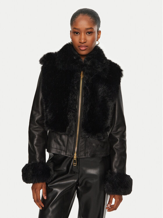 YES LONDON Odinė striukė · Juoda