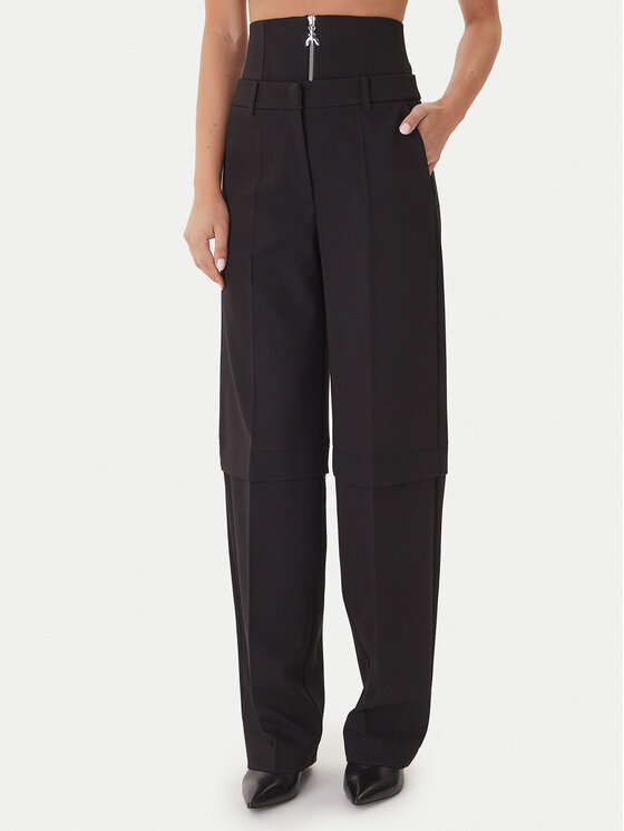 Patrizia Pepe Medžiaginės kelnės · Juoda · Regular Fit