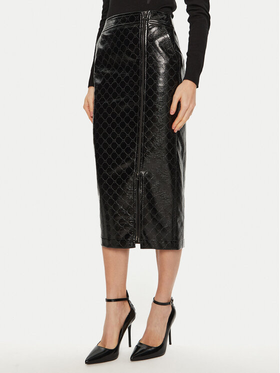 ACCESS FASHION Dirbtinės odos sijonas · Juoda · Midi