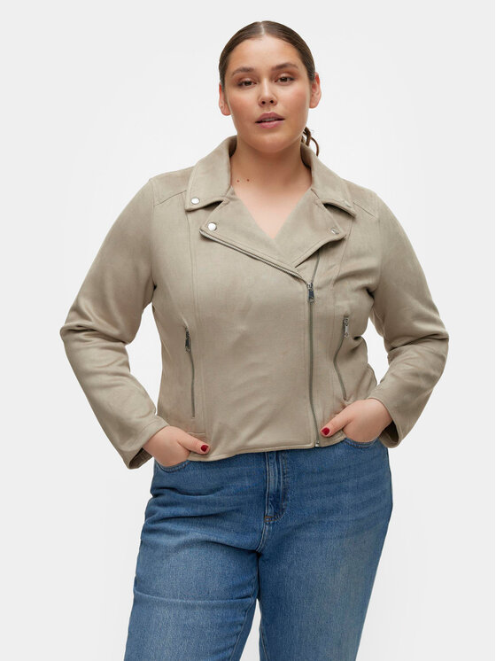 Vero Moda Curve Dirbtinės odos striukė · Pilka