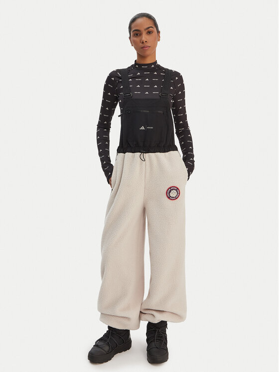 adidas Kelnės su petnešomis · Smėlio · Relaxed Fit