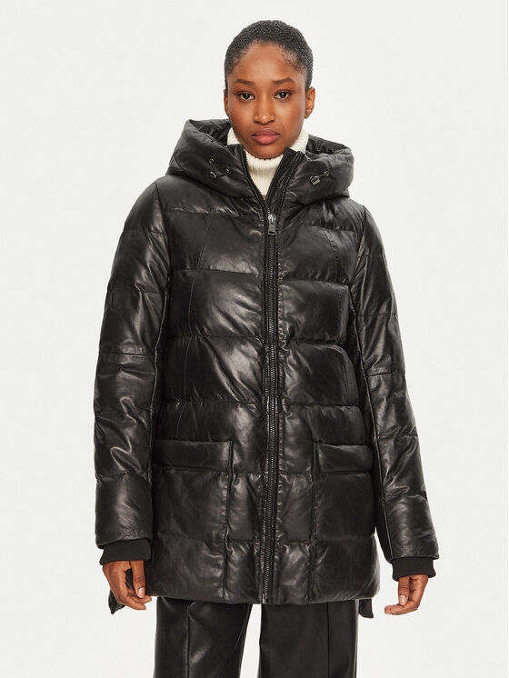 Serge Pariente Odinė striukė · Juoda