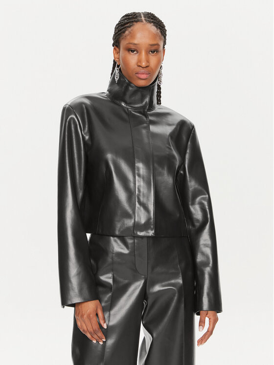 Calvin Klein Odinė striukė · Juoda