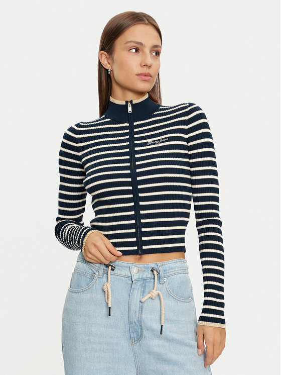 Tommy Jeans Megztinis · Tamsiai mėlyna · Slim Fit
