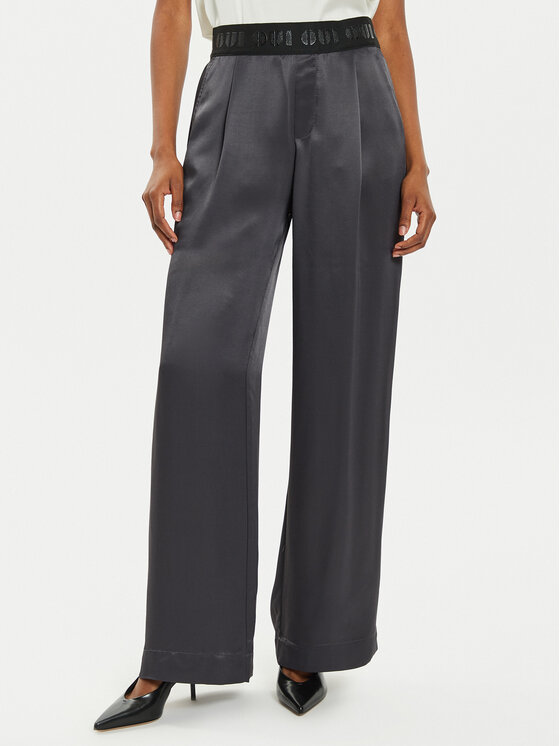 OUI Medžiaginės kelnės · Pilka · Relaxed Fit