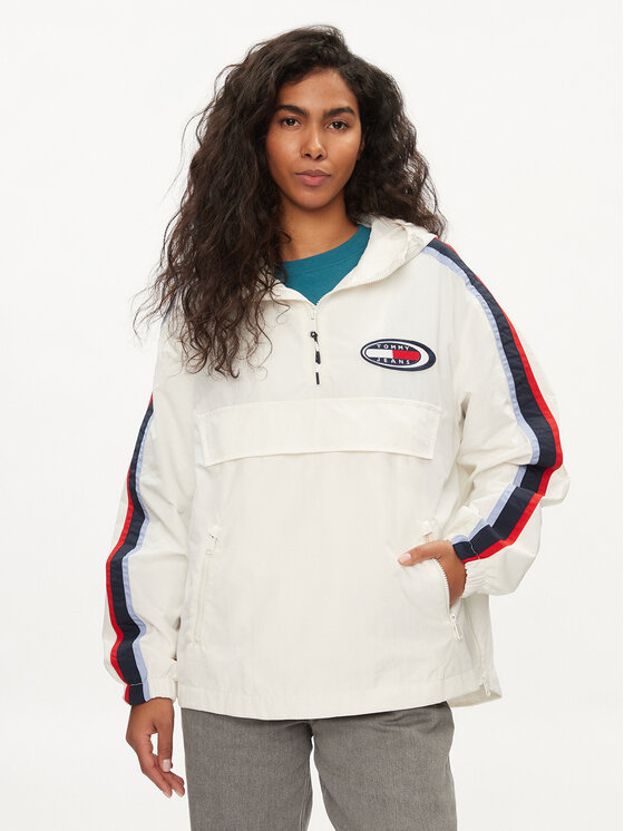 Tommy Jeans Anorak stiliaus striukė · Balta