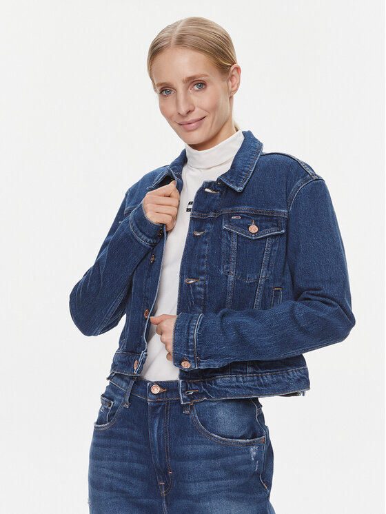 Tommy Jeans Džinsinė striukė · Tamsiai mėlyna