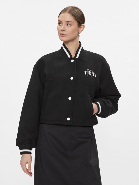 Tommy Jeans Bomber striukė · Juoda