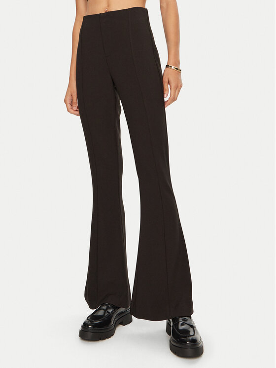 Gina Tricot Medžiaginės kelnės · Juoda · Regular Fit