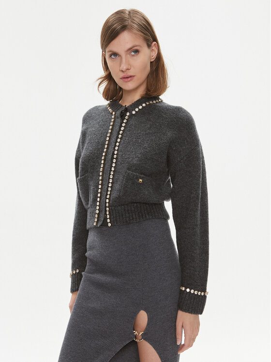 PINKO Kardiganas · Pilka · Regular Fit