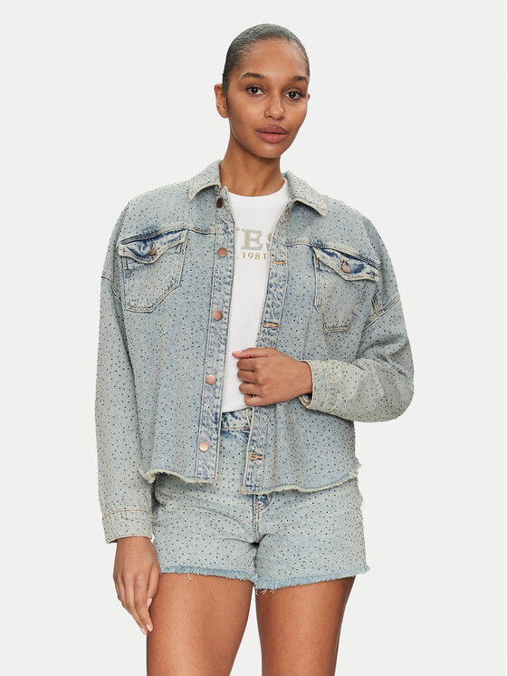 Guess Džinsinė striukė · Mėlyna