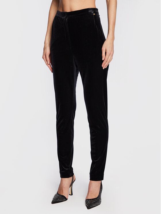 Nissa Medžiaginės kelnės · Juoda · Slim Fit