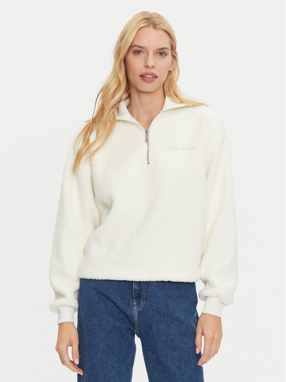 Calvin Klein Jeans Džemperis · Écru · Relaxed Fit