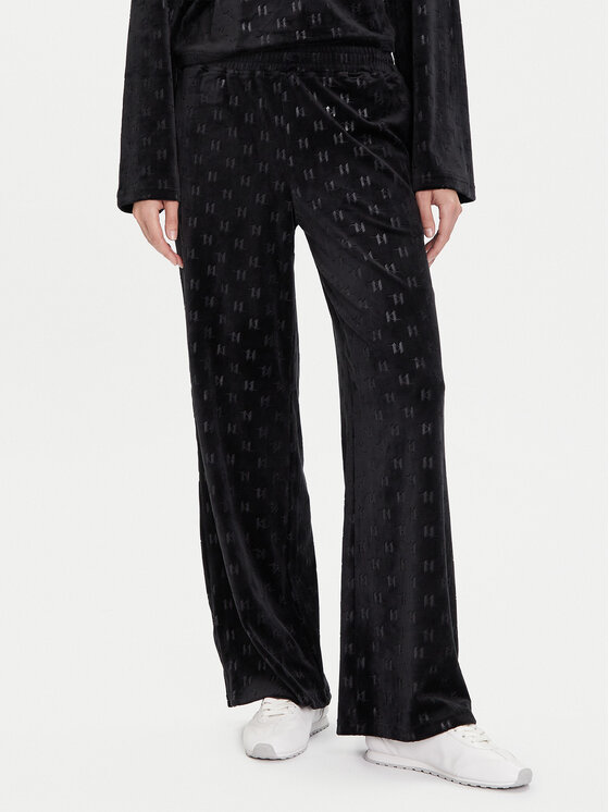 KARL LAGERFELD Medžiaginės kelnės · Juoda · Regular Fit