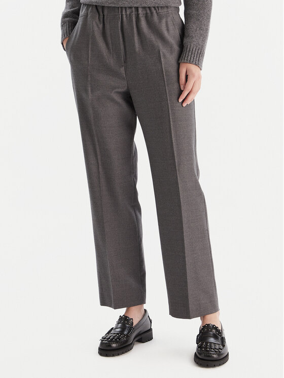 Weekend Max Mara Medžiaginės kelnės · Pilka · Regular Fit