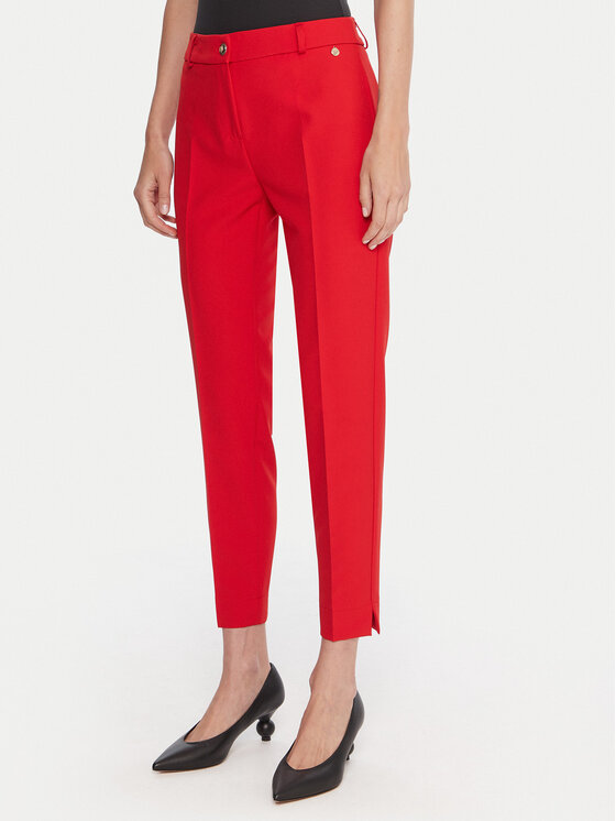 Maryley Medžiaginės kelnės · Raudona · Regular Fit