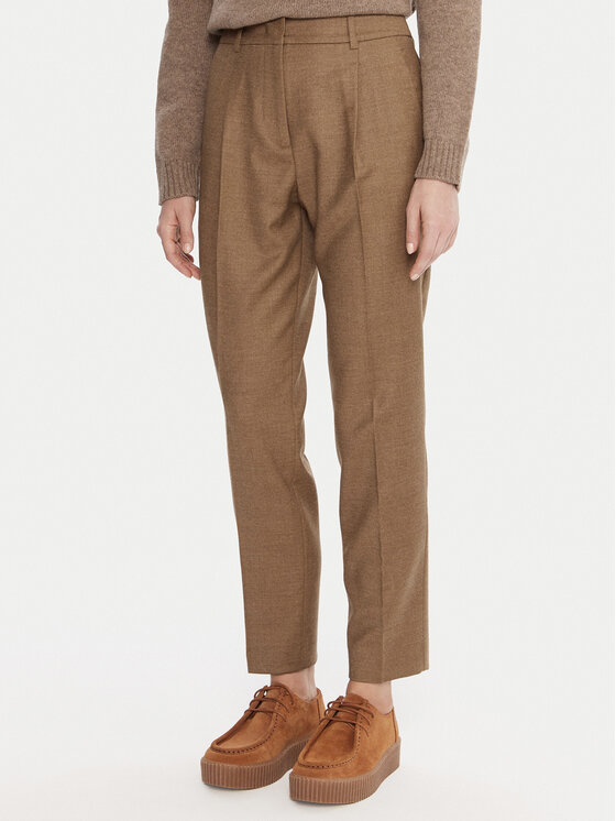 Weekend Max Mara Medžiaginės kelnės · Ruda · Regular Fit