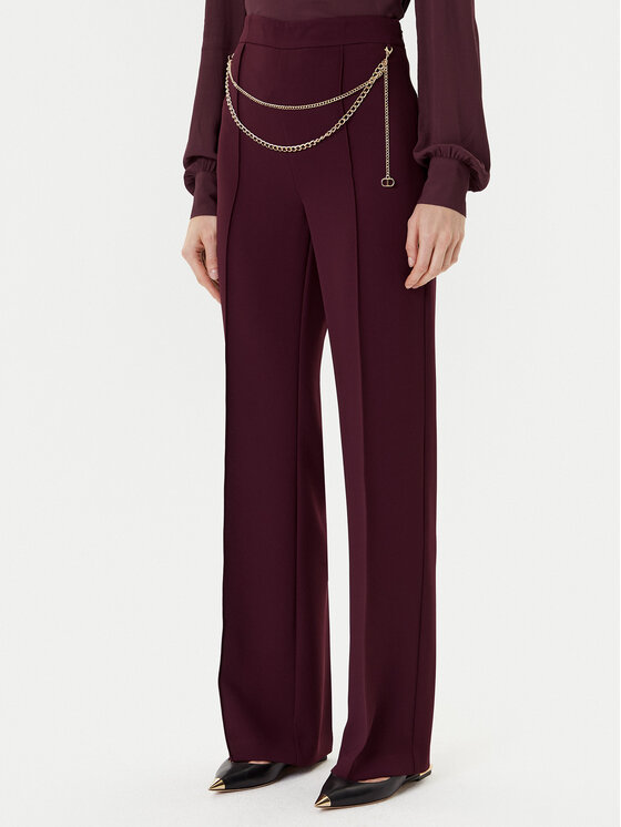 TWINSET Palazzo kelnės · Vyšninė · Regular Fit