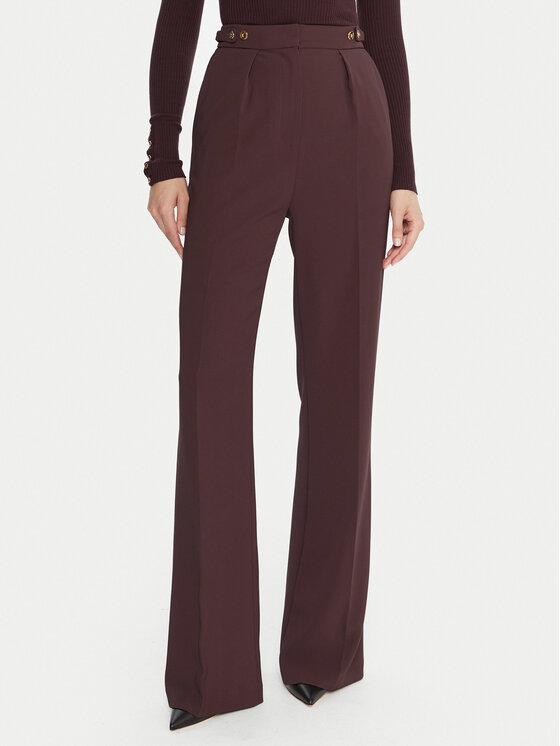 Elisabetta Franchi Medžiaginės kelnės · Vyšninė · Regular Fit
