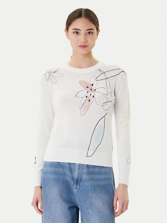 Desigual Megztinis · Balta · Regular Fit