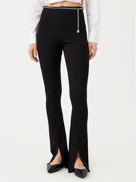 HUGO Medžiaginės kelnės · Juoda · Slim Fit