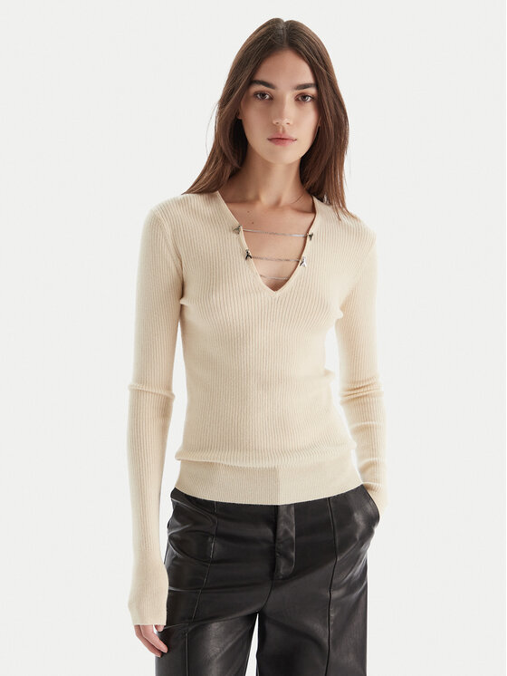 Patrizia Pepe Megztinis · Écru · Regular Fit
