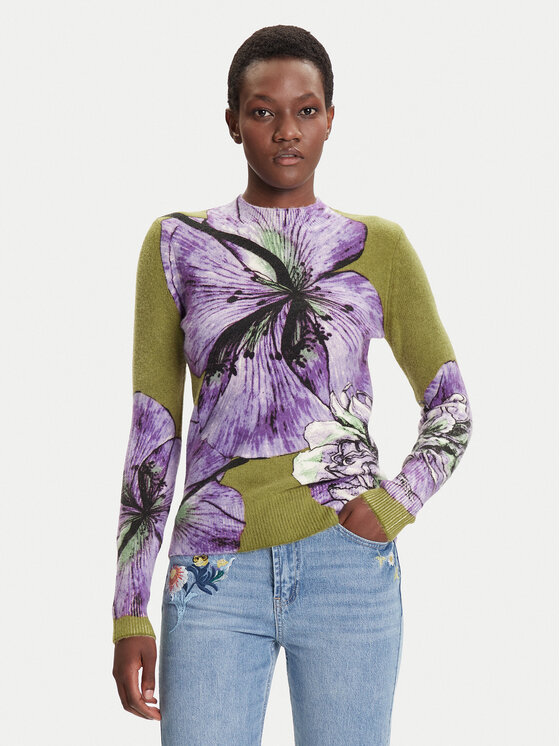 Desigual Megztinis · Žalia · Regular Fit