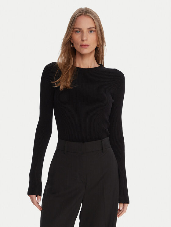 Kontatto Megztinis · Juoda · Slim Fit