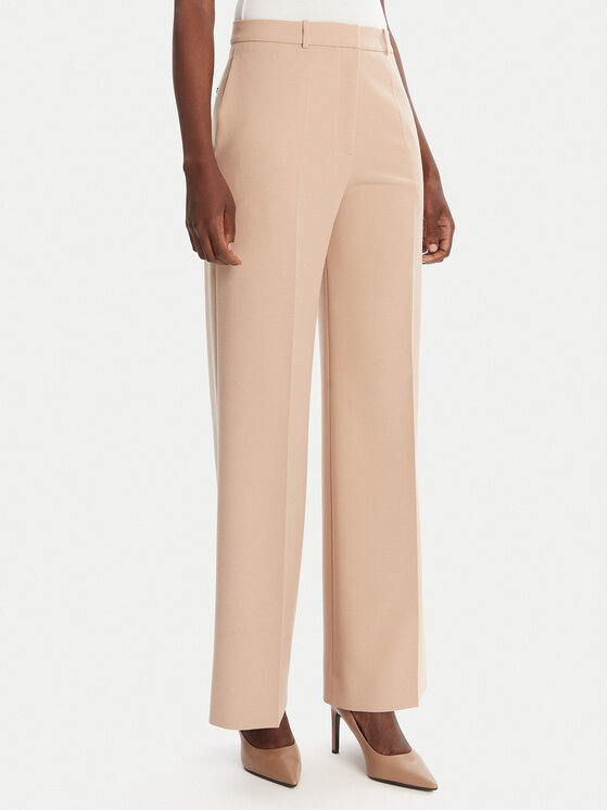 HUGO Palazzo kelnės · Smėlio · Regular Fit