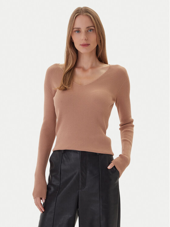 Kontatto Megztinis · Smėlio · Slim Fit