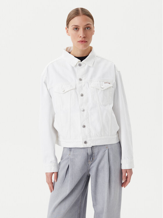 Calvin Klein Jeans Džinsinė striukė · Balta