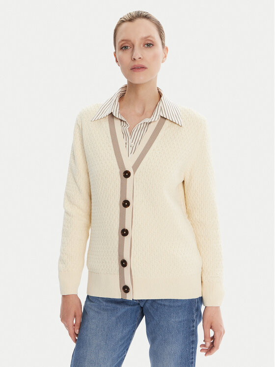 Gant Kardiganas · Écru · Regular Fit