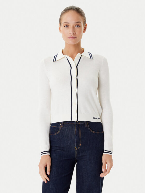 Guess Jeans Kardiganas · Écru · Regular Fit
