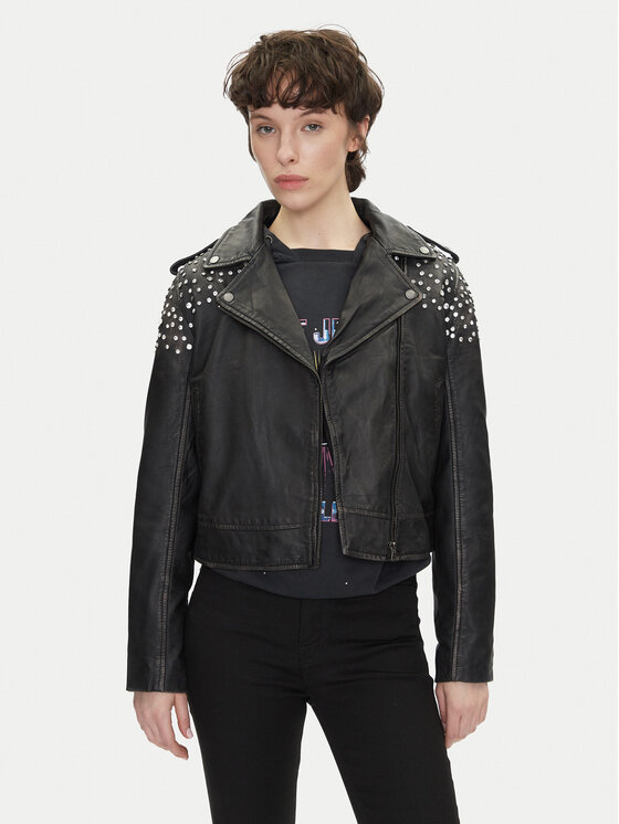 Pepe Jeans Odinė striukė · Juoda