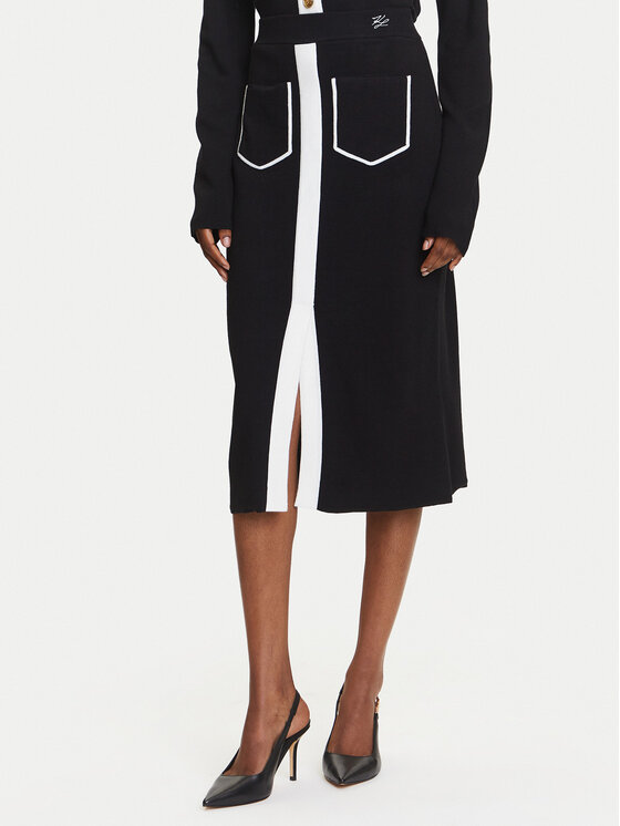 KARL LAGERFELD Tiesus sijonas · Juoda · Midi