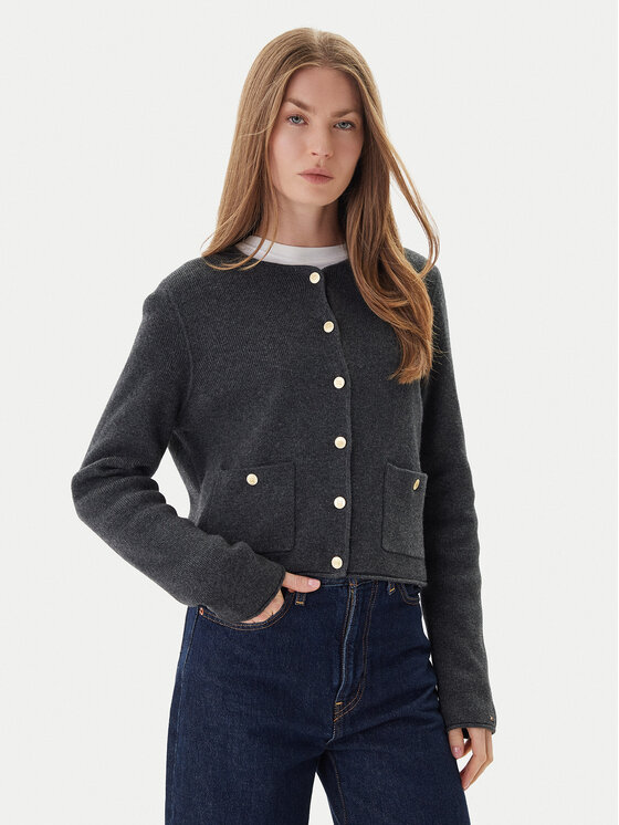 Tommy Hilfiger Kardiganas · Pilka · Regular Fit