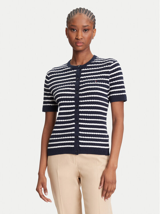 Tommy Hilfiger Kardiganas · Tamsiai mėlyna · Slim Fit