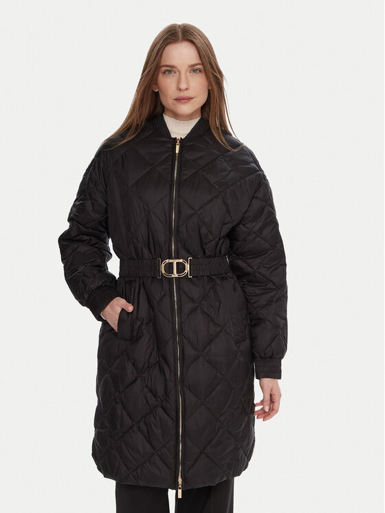 TWINSET Demisezoninė striukė · Juoda