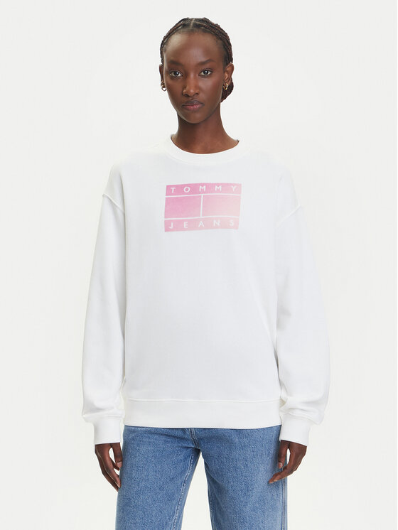 Tommy Jeans Džemperis · Balta · Relaxed Fit
