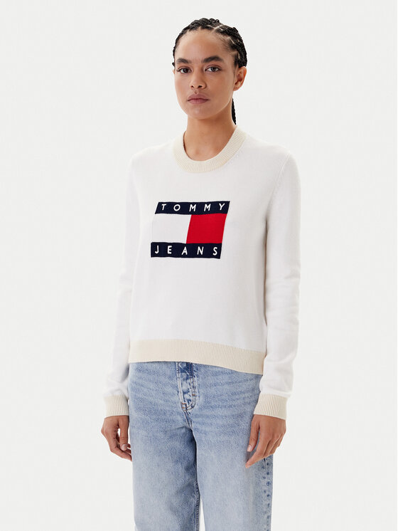 Tommy Jeans Megztinis · Balta · Regular Fit